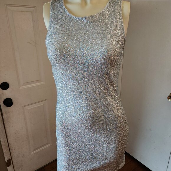 DIVIDED By H&M Sequin Embellished Sleeveless Open Back Mini Dress - Size 10 - Picture 11 of 11